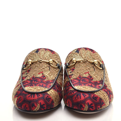 Gucci Jacquard Floral Womens Princetown Slippers 35.5 Black Camel 2 of 9