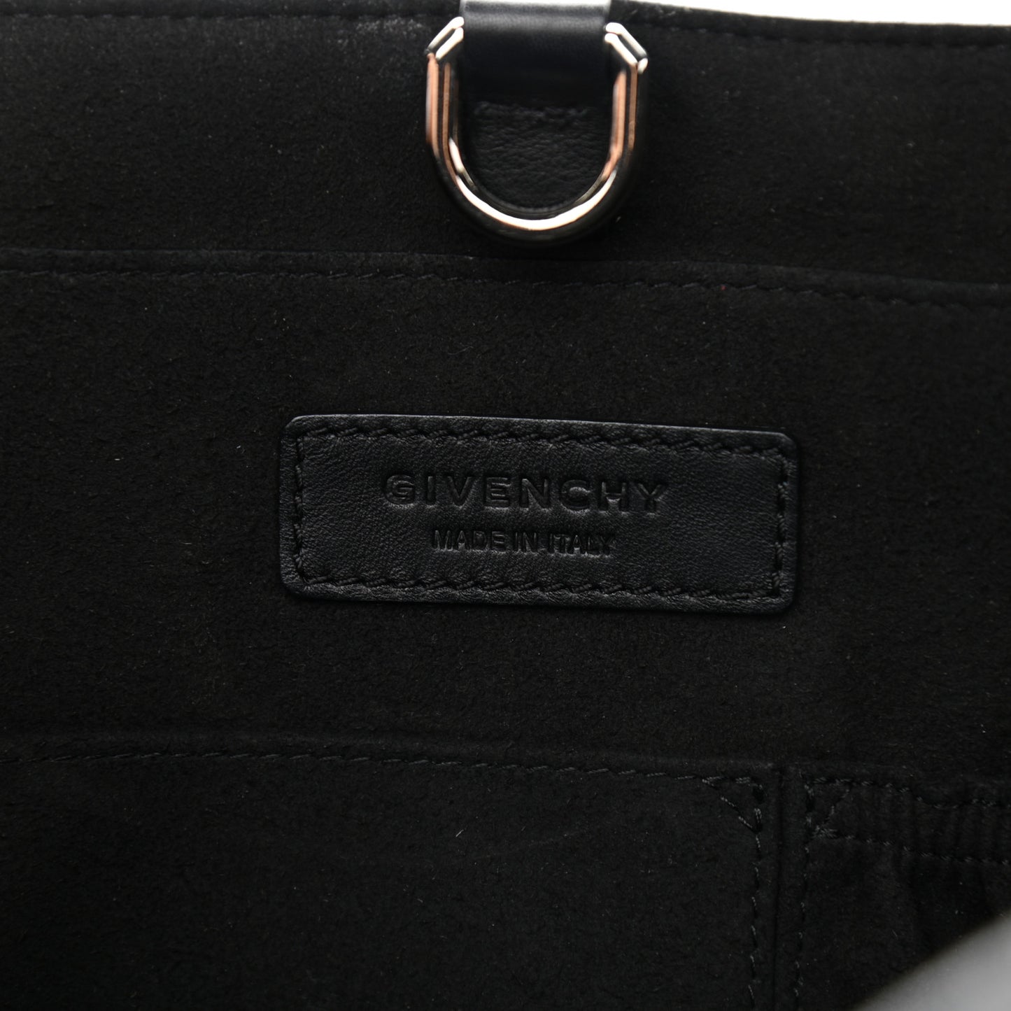 Calfskin Crocodile Embossed Medium Shark Lock Satchel Black