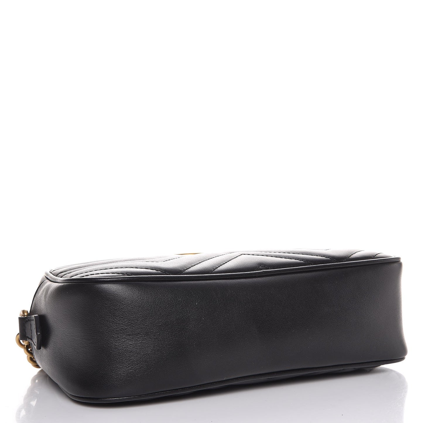 Calfskin Matelasse Small GG Marmont Chain Shoulder Bag Black