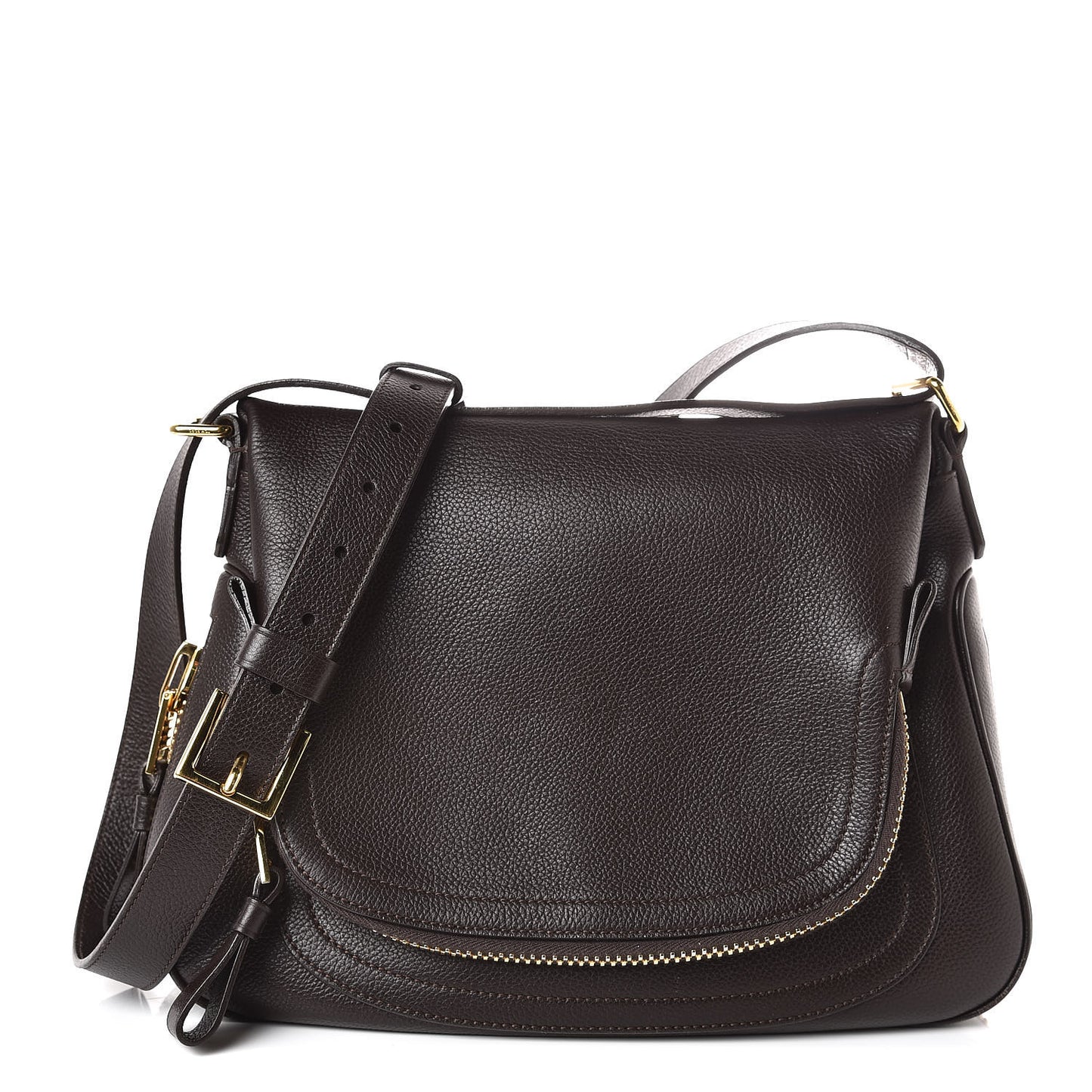Pebbled Calfskin Medium Jennifer Dark Brown