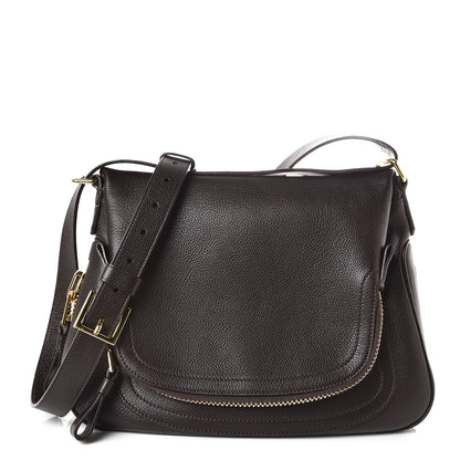 Tom Ford Pebbled Calfskin Medium Jennifer Dark Brown 1 of 7