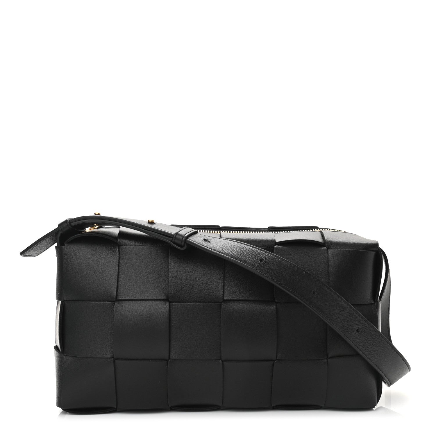 Bottega Veneta Lambskin Maxi Intrecciato Brick Cassette Bag Black 1 of 10