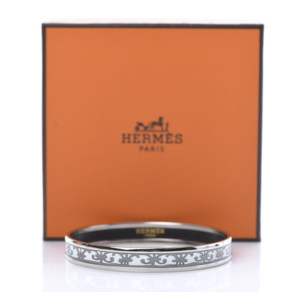 Hermes Enamel Printed Narrow Balcons Du Guadalquivir Bracelet 65 White 6 of 6