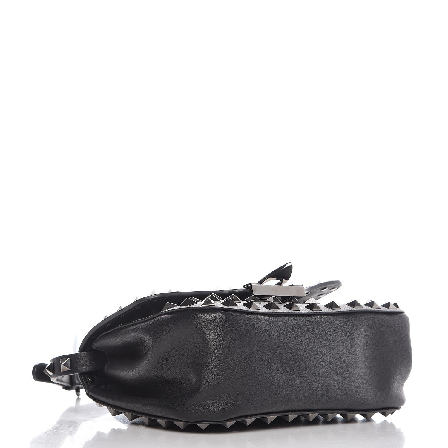 Valentino Garavani Vitello Mini Rockstud All Over Flap Saddle Crossbody Bag Black 4 of 8
