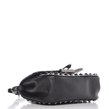 Valentino Garavani Vitello Mini Rockstud All Over Flap Saddle Crossbody Bag Black 4 of 8