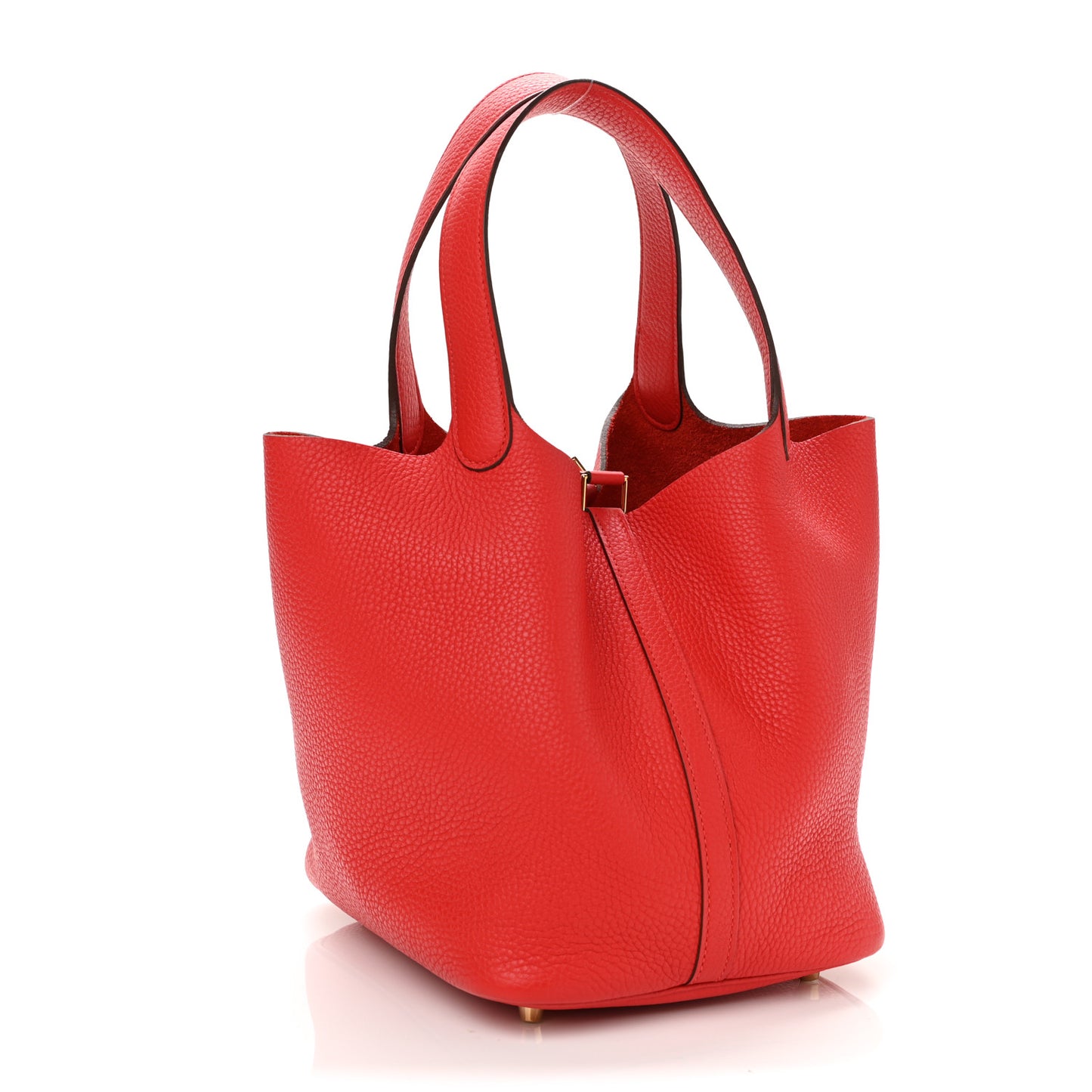 Taurillon Clemence Picotin Lock 22 MM Rouge Tomate