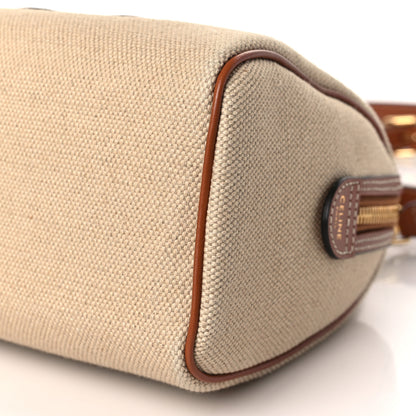 Celine Triomphe Textile Calfskin Small Boston Bag Natural Tan 9 of 9