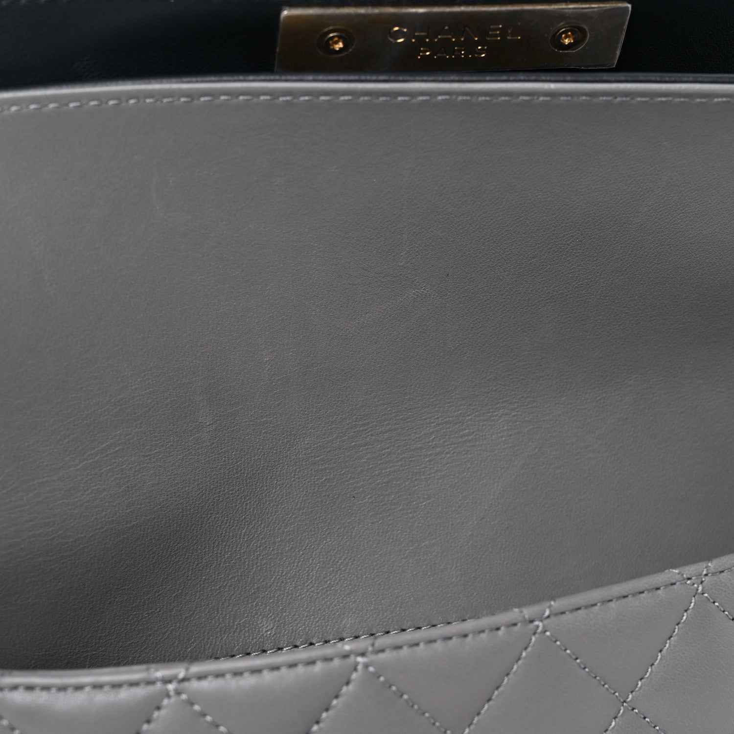 Chanel Lambskin Quilted Small CC Chic Flap Grey Dark Navy 13 of 15