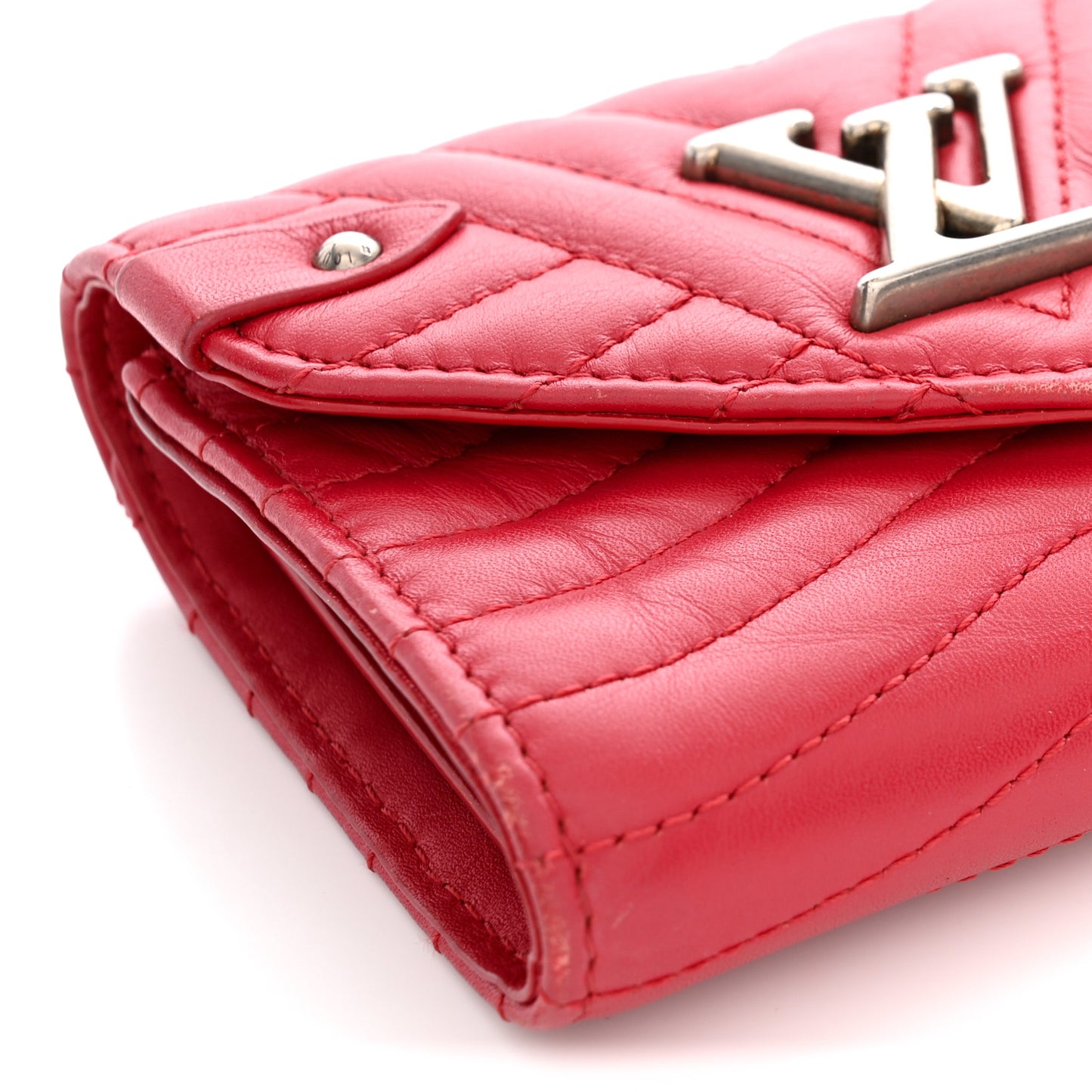 Calfskin New Wave Compact Wallet Rouge