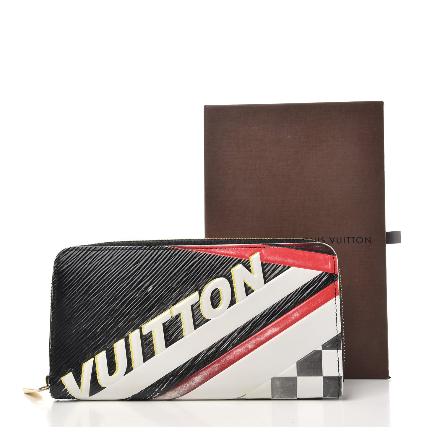 Epi Damier Race Zippy Wallet Black Yellow