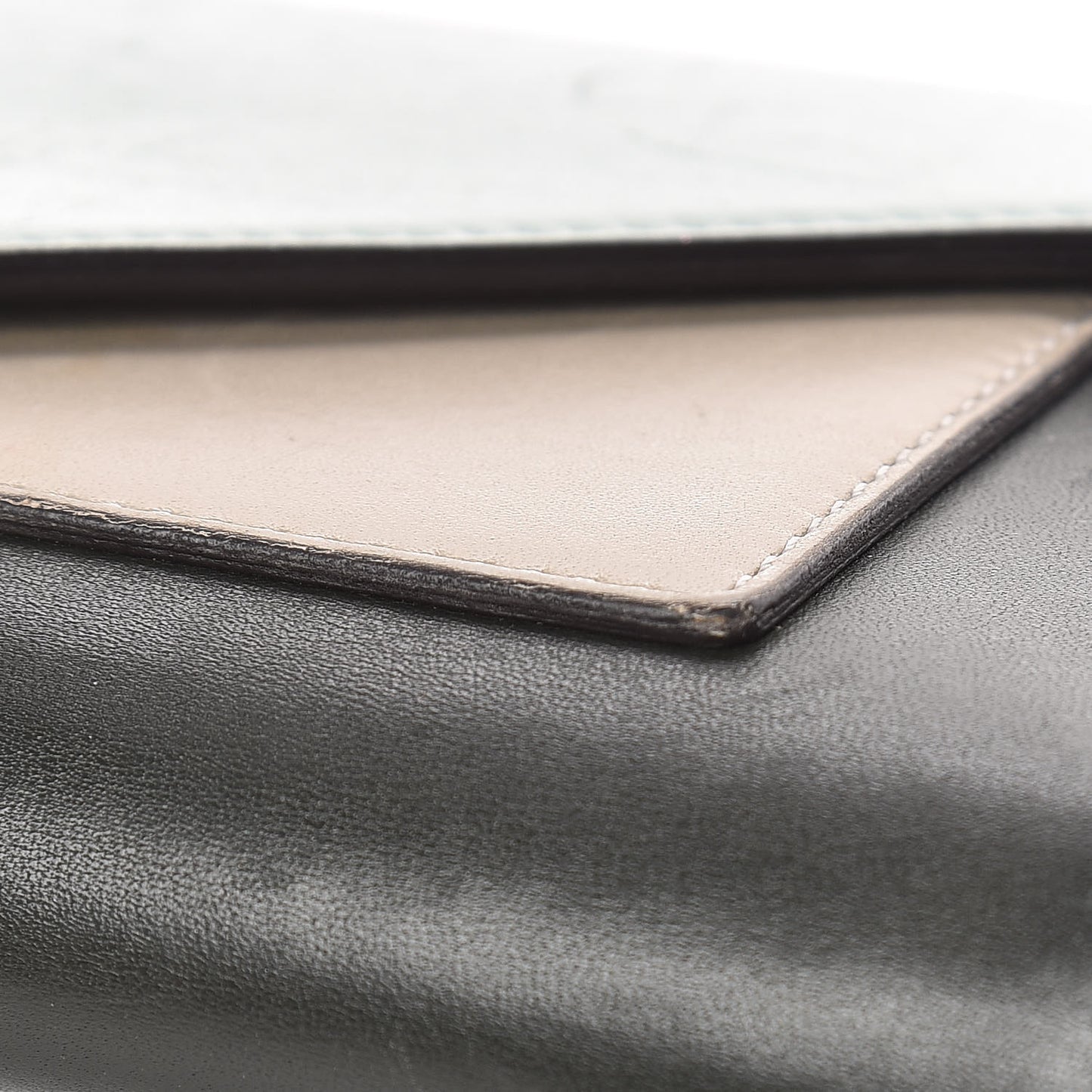 Smooth Calfskin Pocket Tri-Fold Multifunction Envelope Flap Wallet Jade