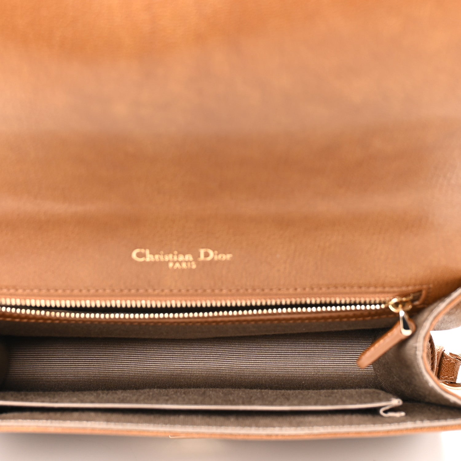 Christian Dior Grained Calfskin Medium Diorama Flap Bag Brown 5 of 10
