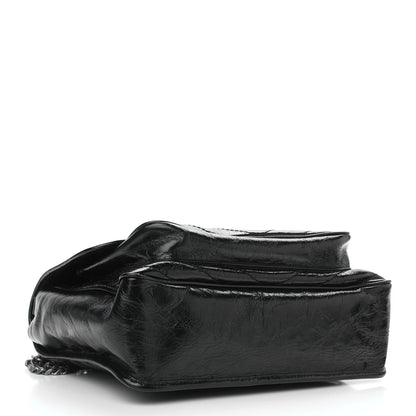 Saint Laurent Crinkled Calfskin Matelasse Monogram Large Niki Chain Satchel Black 4 of 12