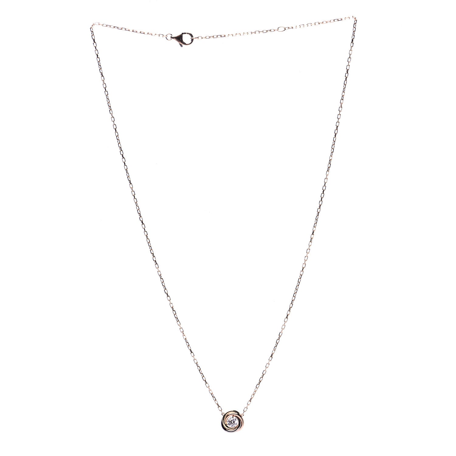 Cartier 18K Pink White Yellow Gold Diamond Trinity De Cartier Pendant Necklace 3 of 6