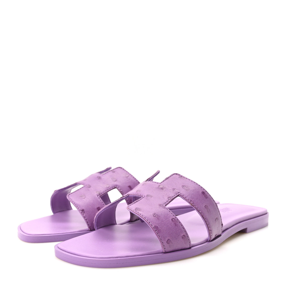 Hermes Ostrich Oran Sandals 37 Violet 4 of 10
