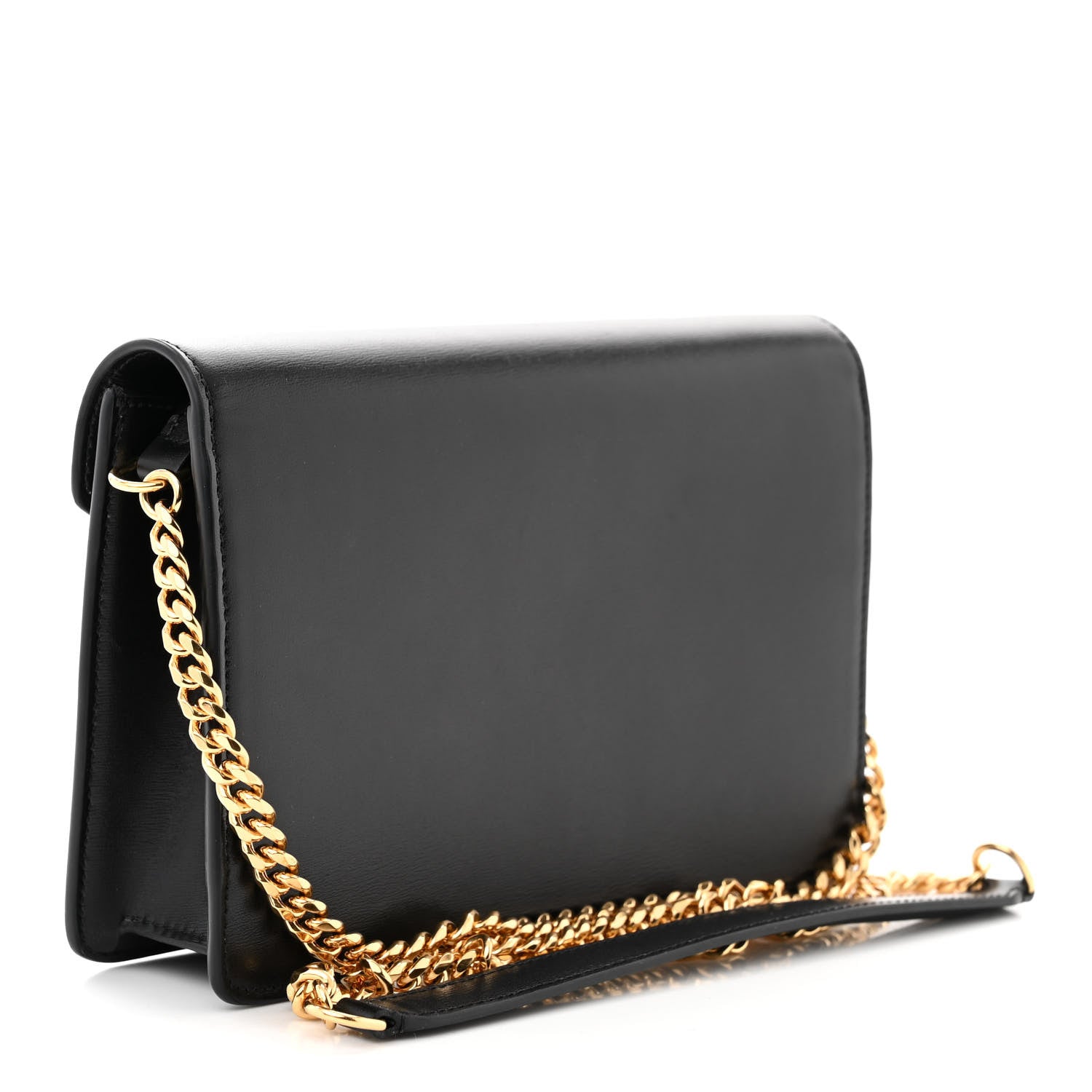 Celine Shiny Calfskin Triomphe Margo Wallet on Chain Black 3 of 12
