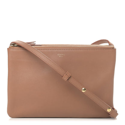 Celine Lambskin Large Trio Crossbody Bag Camel 1 of 9