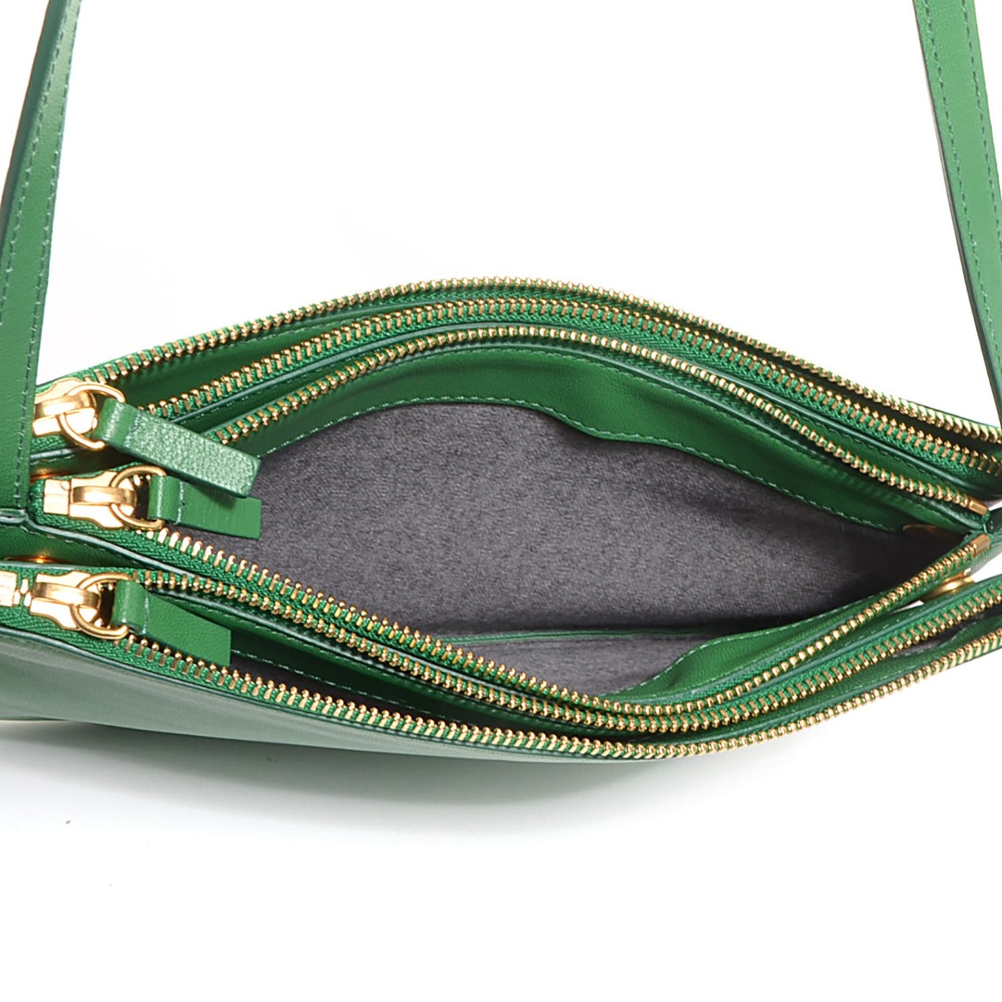Lambskin Large Trio Crossbody Bag Grass