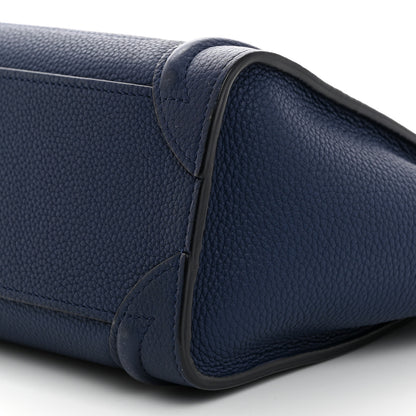 Celine Drummed Calfskin Nano Luggage Deep Blue 10 of 10