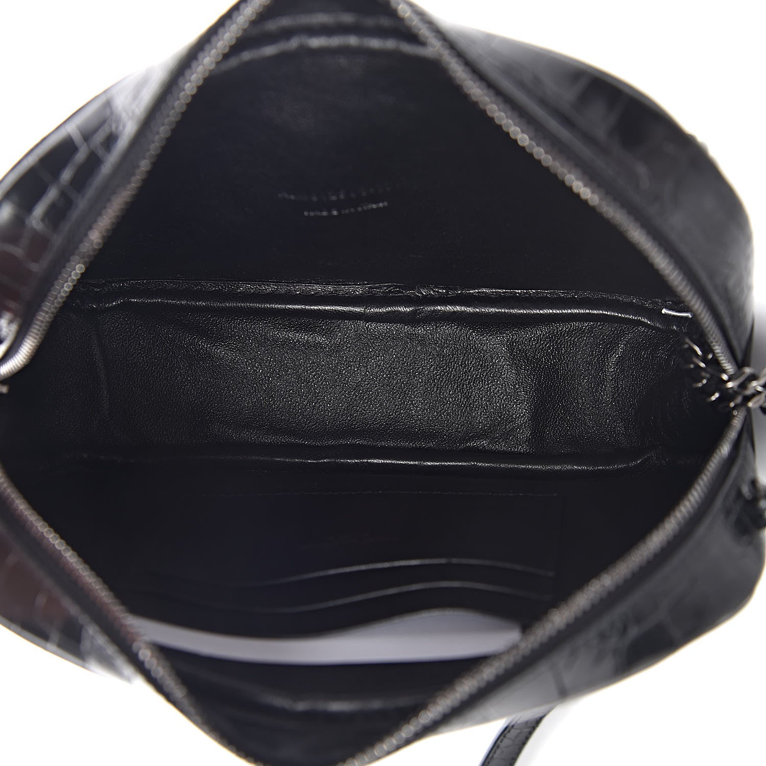 Saint Laurent Calfskin Crocodile Embossed Monogram Mini Lou Camera Bag Black 5 of 9