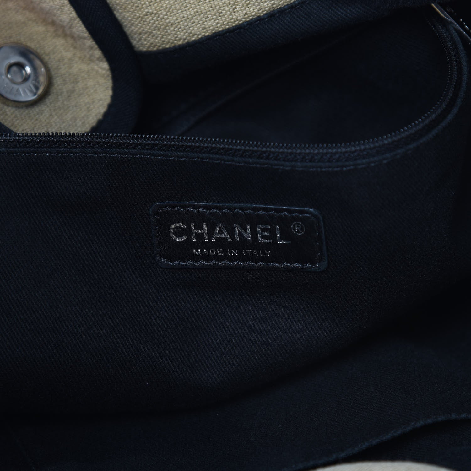 Chanel Canvas Medium Deauville Tote Beige Black 6 of 15