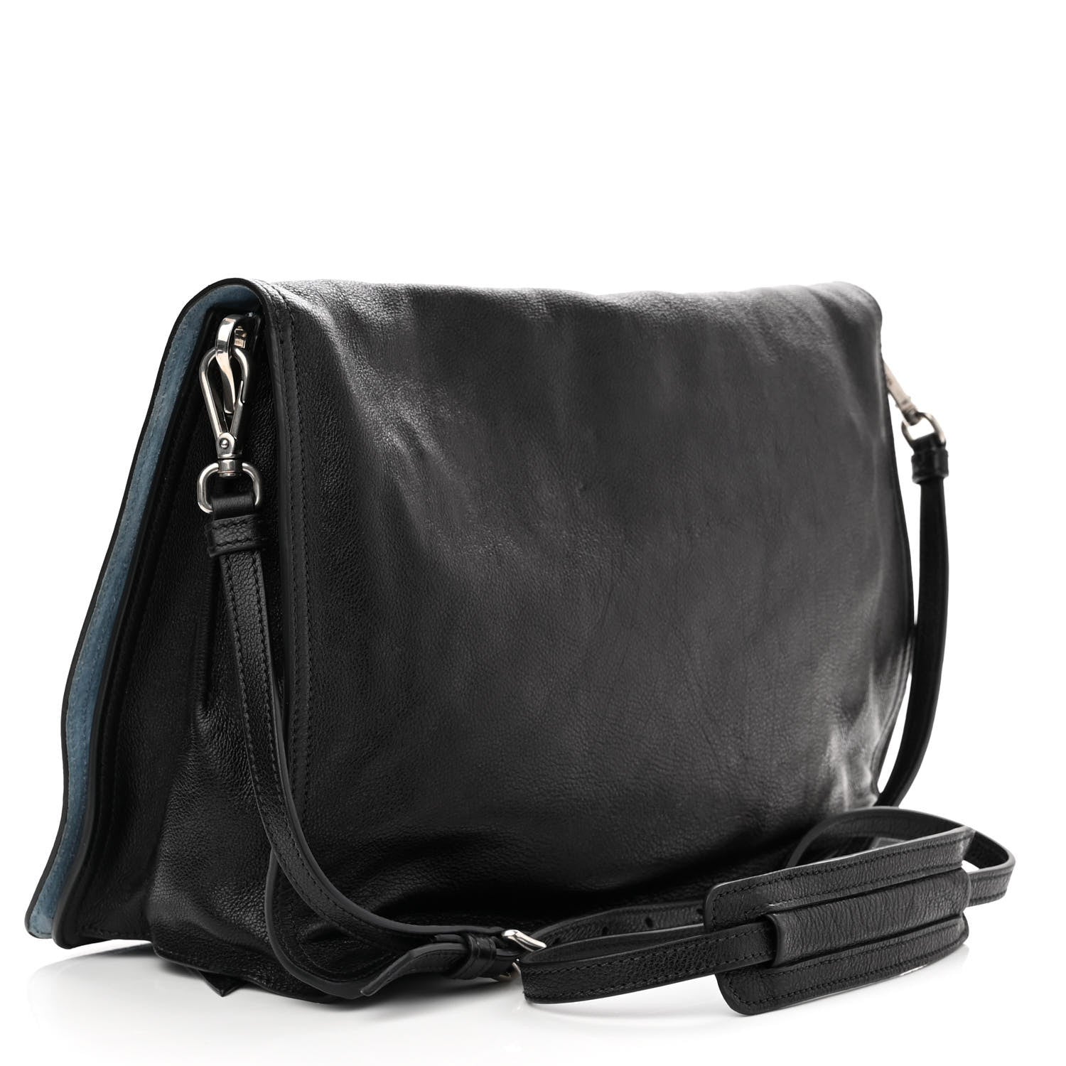Prada Glace Calf Etiquette Flap Black Astrale 3 of 13