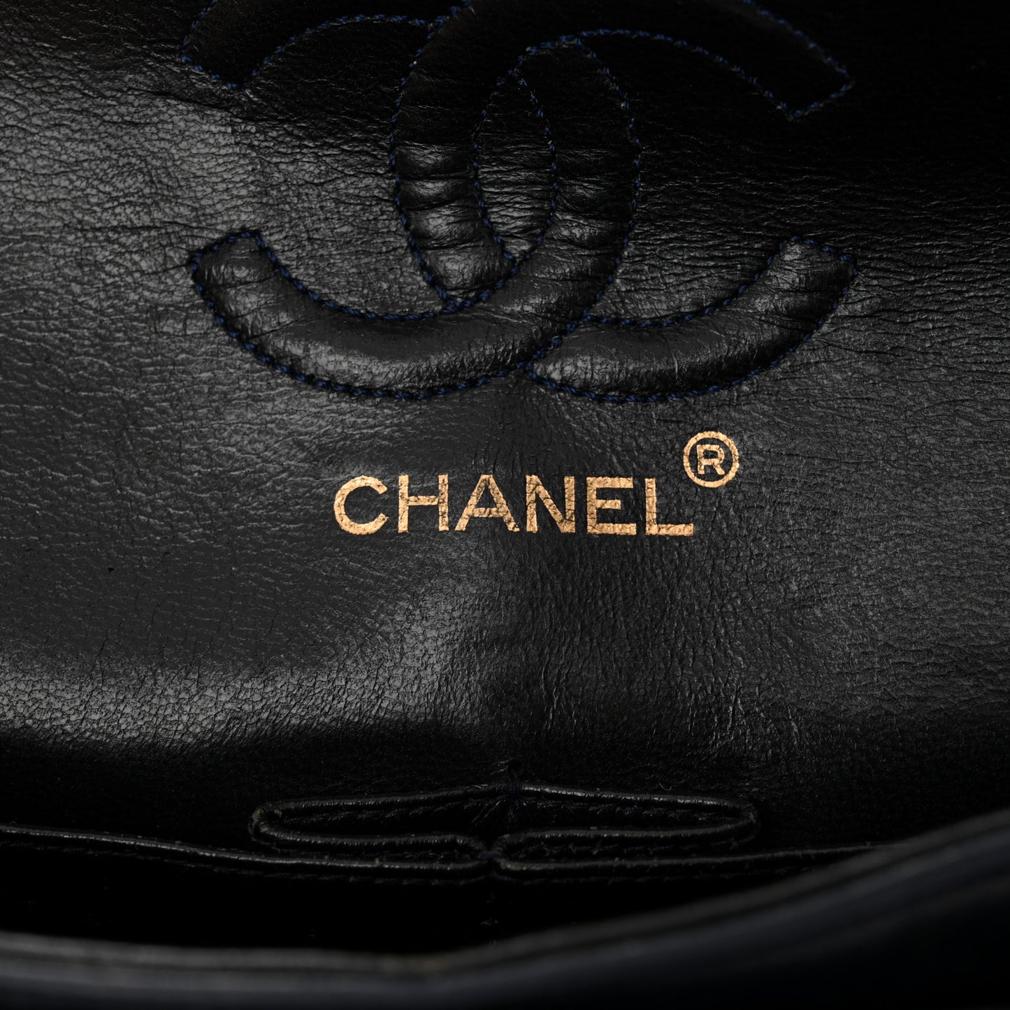 Lambskin Quilted Small Double Flap Navy
