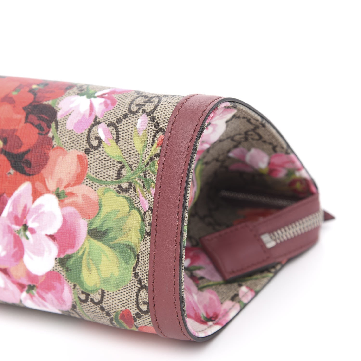 Gucci GG Supreme Monogram Blooms Small Cosmetic Case Beige Multicolor Dry Rose 10 of 10
