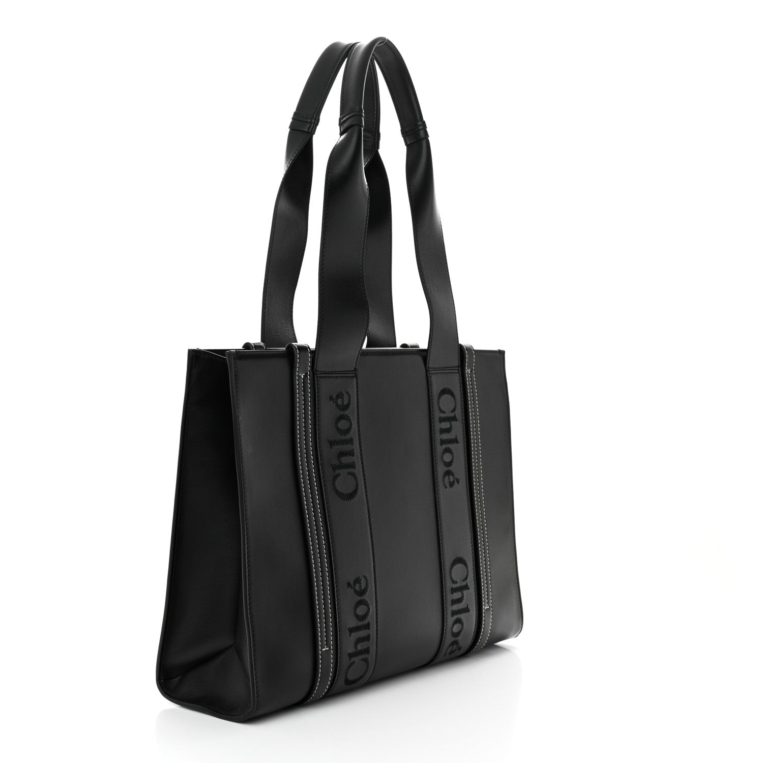 Chloe Calfskin Medium Woody Tote Black 3 of 12