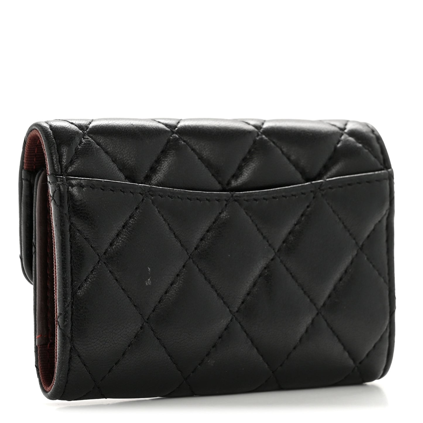 Lambskin Quilted Classic 4 Key Holder Wallet Black