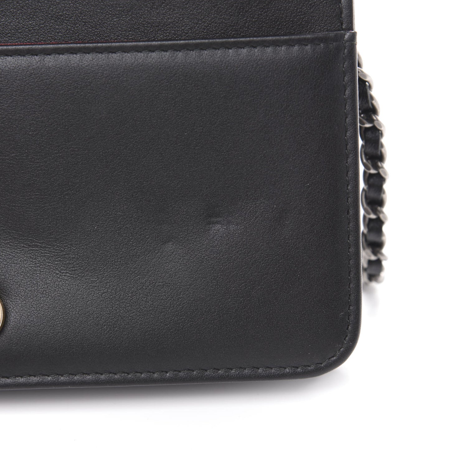 Aged Calfskin Quilted Gabrielle Wallet On Chain WOC Black