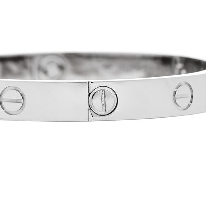 Cartier 18K White Gold 4 Diamond LOVE Bracelet 16 5 of 9