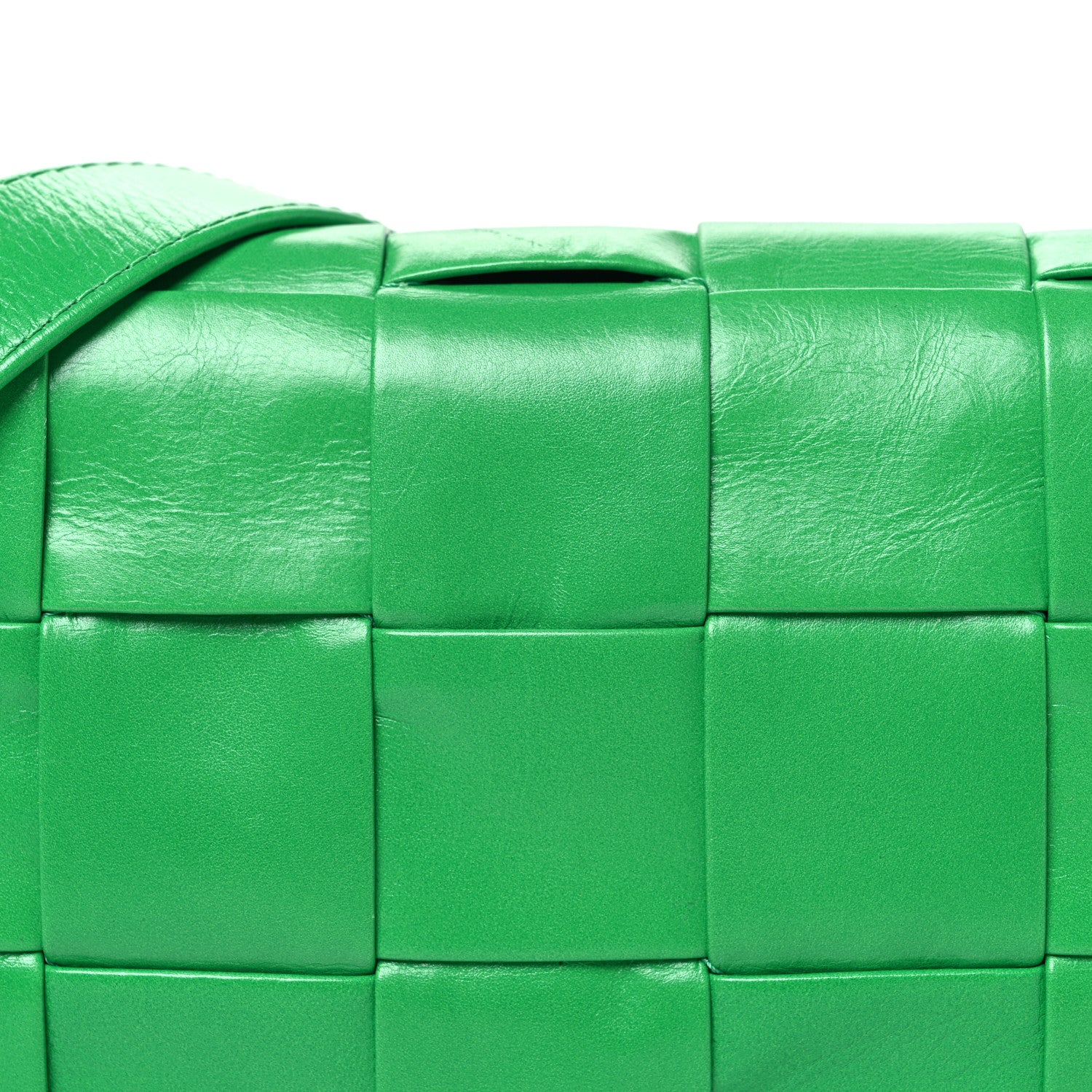 Bottega Veneta Paper Calfskin Maxi Intreccio Small Cassette Crossbody Bag Grass 9 of 11
