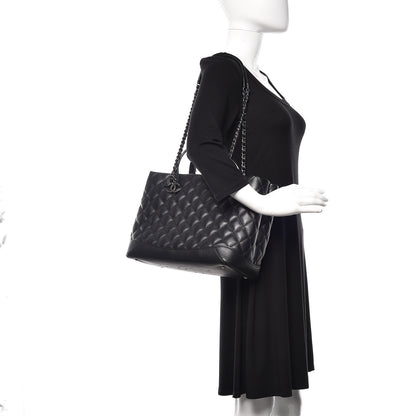 Chanel Calfskin Quilted Small Easy Shopping Tote Black 2 of 10