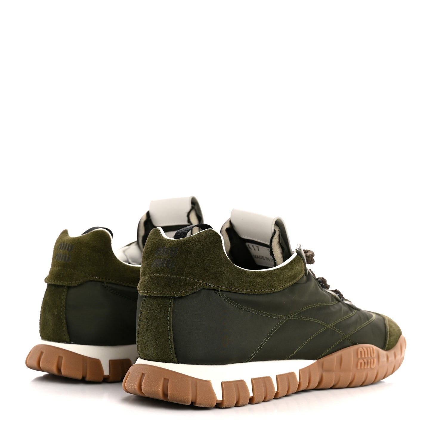 Nylon Scamosciato Suede Tyre Sneakers 38 Loden