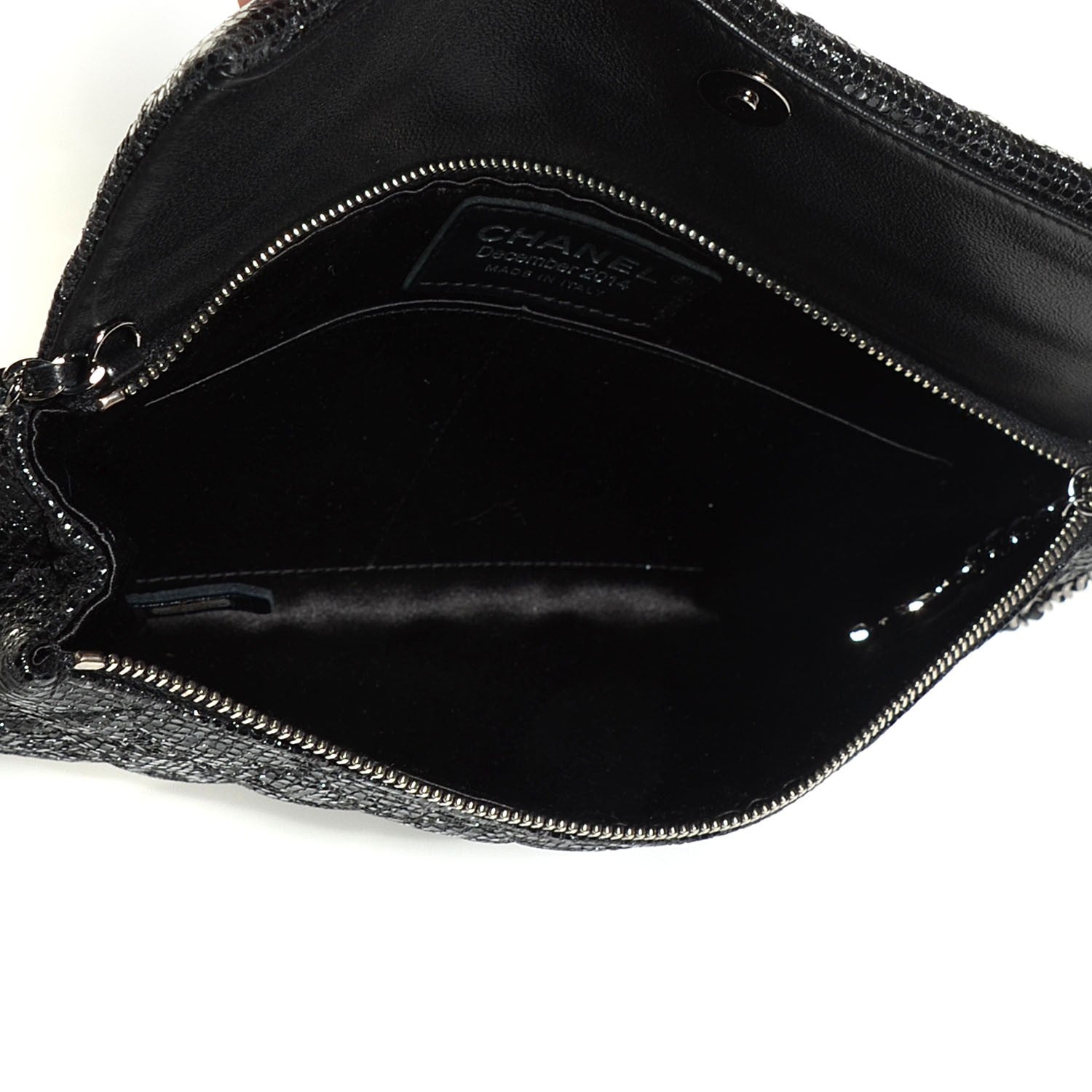 Chanel Iridescent Quilted Chain Clutch Black 6 of 8