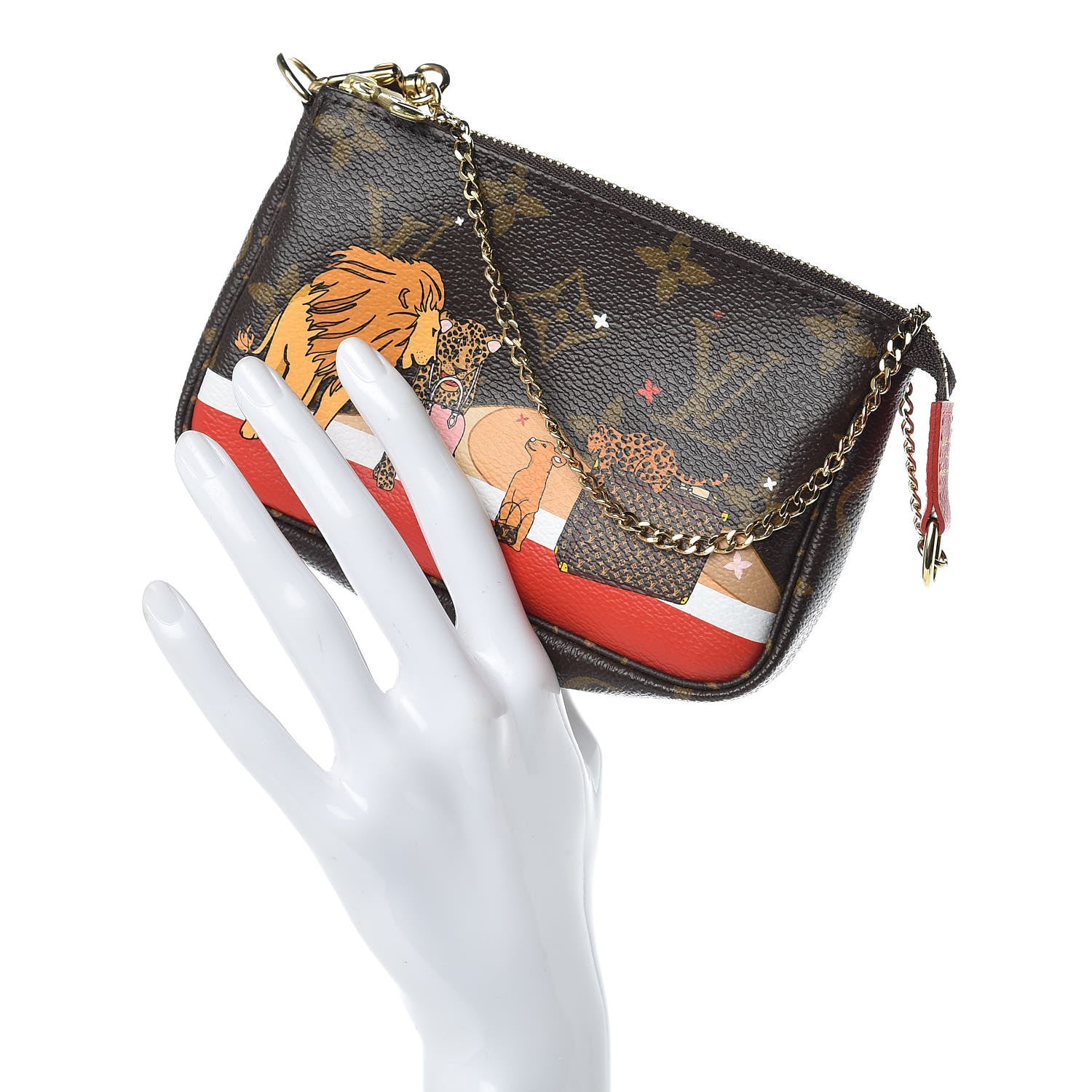 Louis Vuitton Monogram 2018 Christmas Animation Mini Cats Pochette Accessories 2 of 11