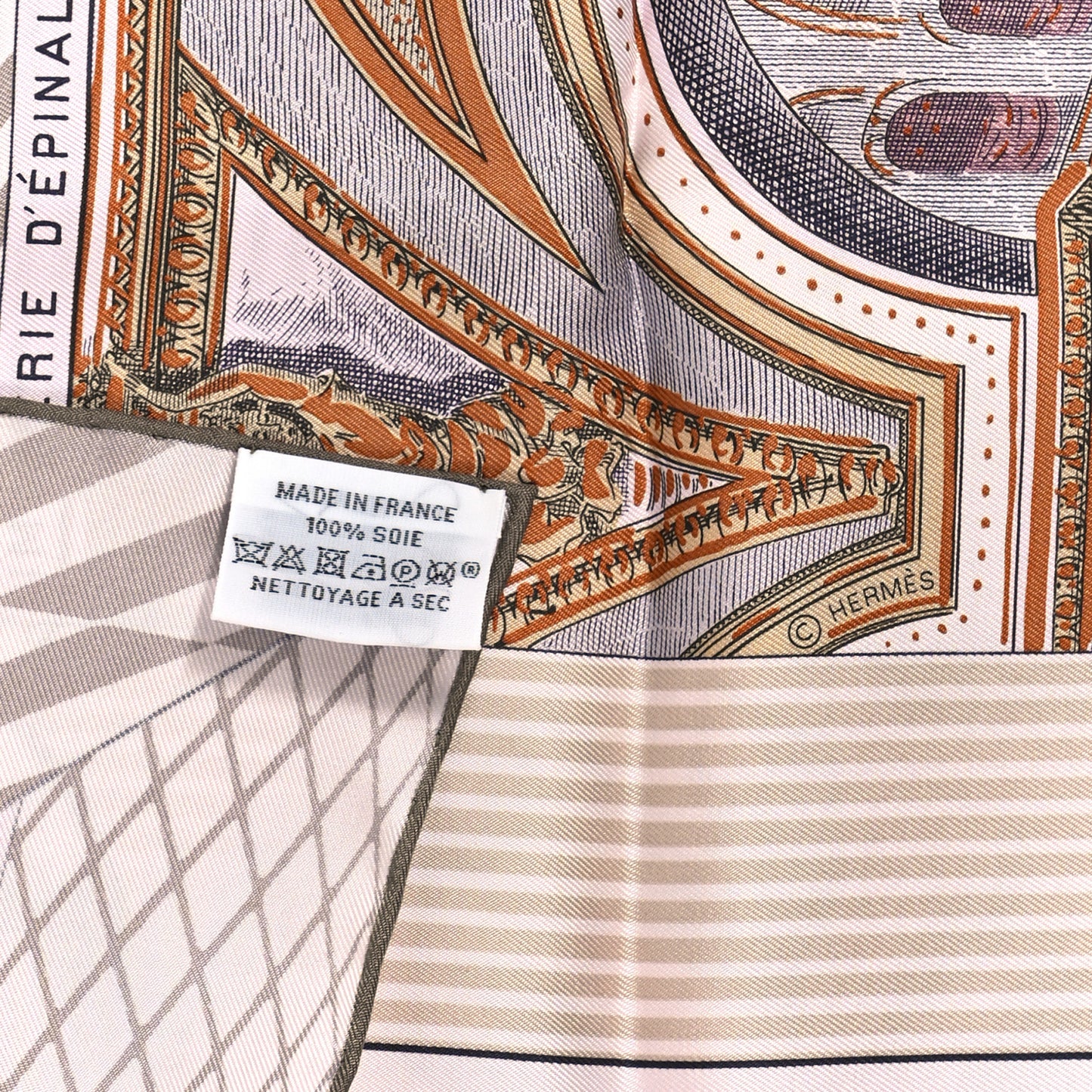 Silk Grand Theatre Nouveau Scarf 90 Rose Pale Etoupe