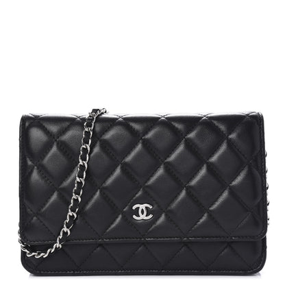 Chanel Lambskin Quilted Wallet On Chain WOC Black 1 of 11