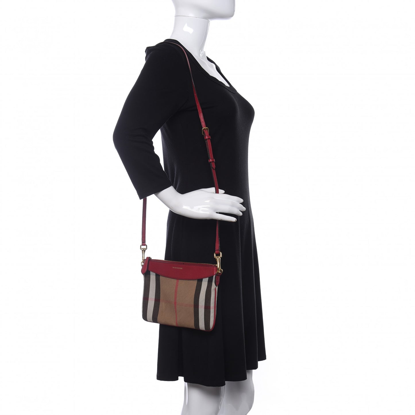 House Check Derby Peyton Crossbody Clutch Bag Red