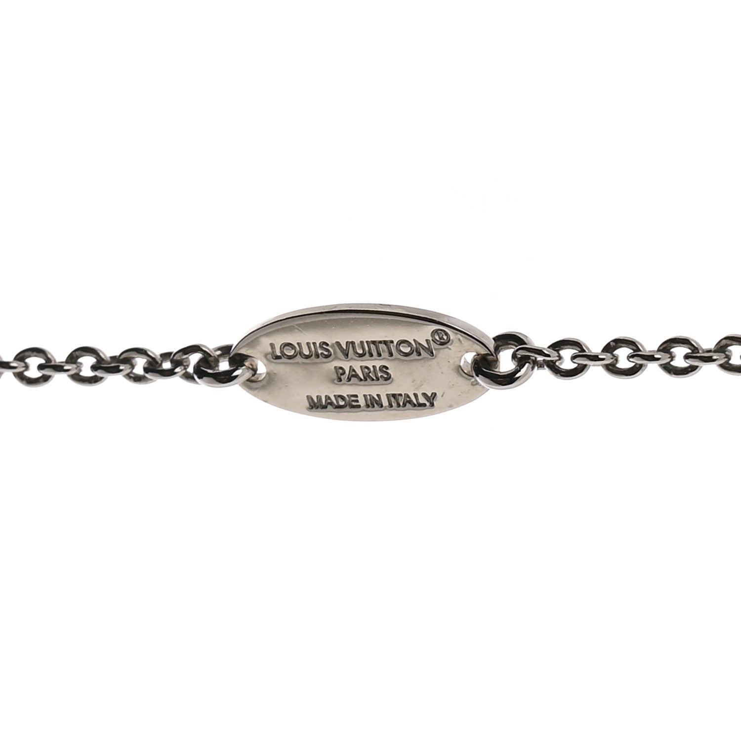 Louis Vuitton Metal Crystal Loulougram Necklace Silver 6 of 8
