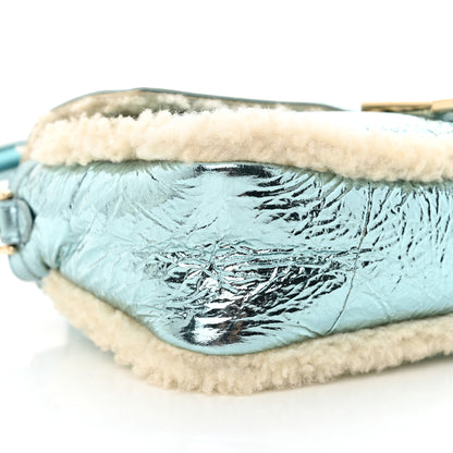 Fendi Metallic Lambskin Sheepskin Fur Re-Edition 2005-2006 Baguette Light Blue 10 of 12