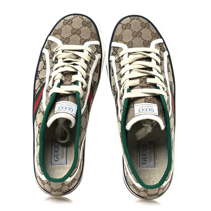 Gucci GG Monogram Web Womens 1977 Tennis Sneakers 41 Beige Ebony Mystic White 2 of 9