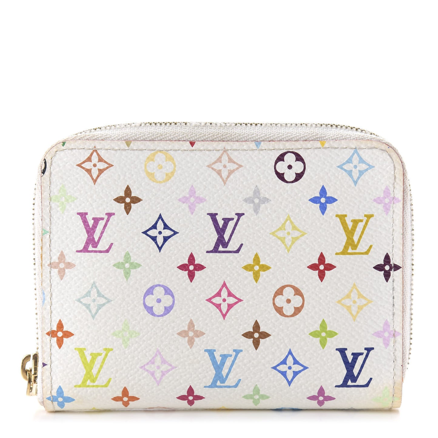Monogram Multicolor Zippy Coin Purse Wallet White Litchi