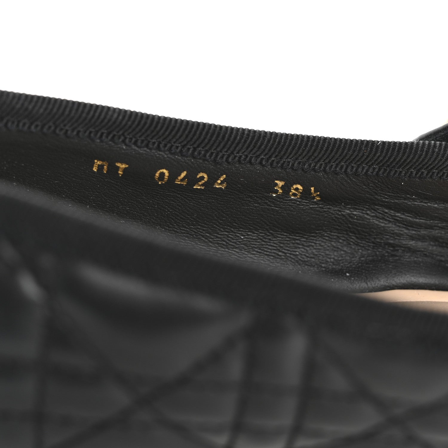 Christian Dior Calfskin Cannage Pearl Ballet Flats 38.5 Black 9 of 9