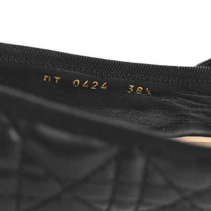 Christian Dior Calfskin Cannage Pearl Ballet Flats 38.5 Black 9 of 9