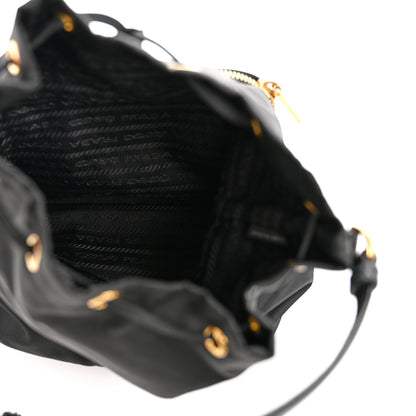 Prada Saffiano Tessuto Nylon Mini Bucket Crossbody Bag Black 5 of 13