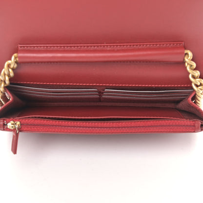 Chanel Caviar Quilted Boy Wallet On Chain WOC Red 4 of 10