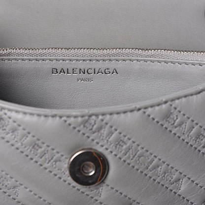 Balenciaga Calfskin Logo Matelasse S BB Round Shoulder Bag Gris Haussmannien 5 of 8