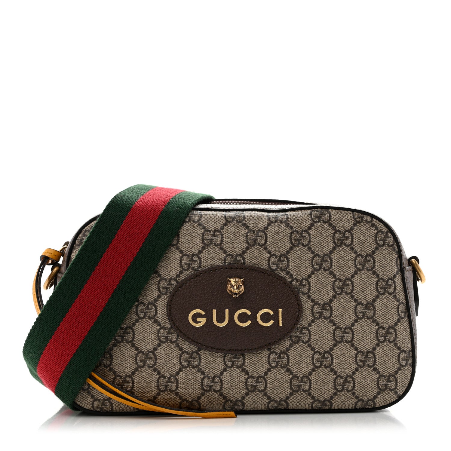 Gucci GG Supreme Monogram Web Neo Vintage Shoulder Bag Beige New Acero Crop 1 of 11
